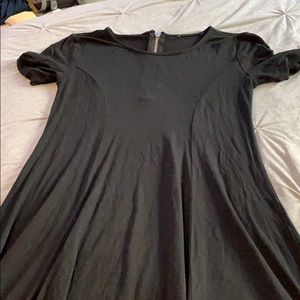 Black short sleeve zip up dress